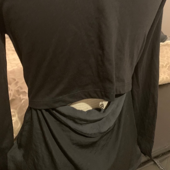 NWT All Saints Black Draped Back Top XS - Picture 3 of 6